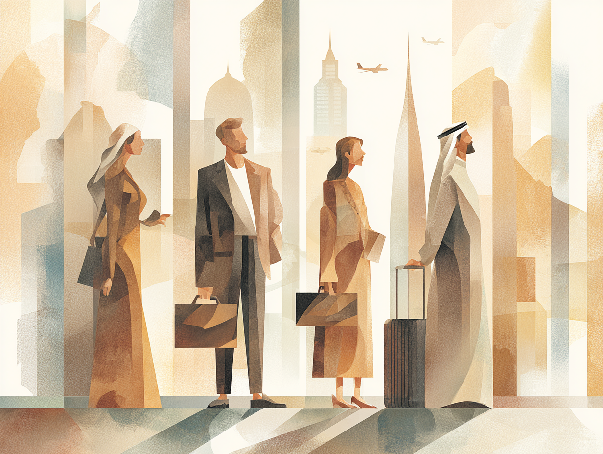 3 coworkers in a brick office with books in the background 