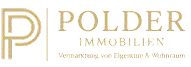 Polder Immobilien company logo with stylized letter P and tagline.