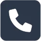 Black telephone handset icon inside a dark rounded square background.