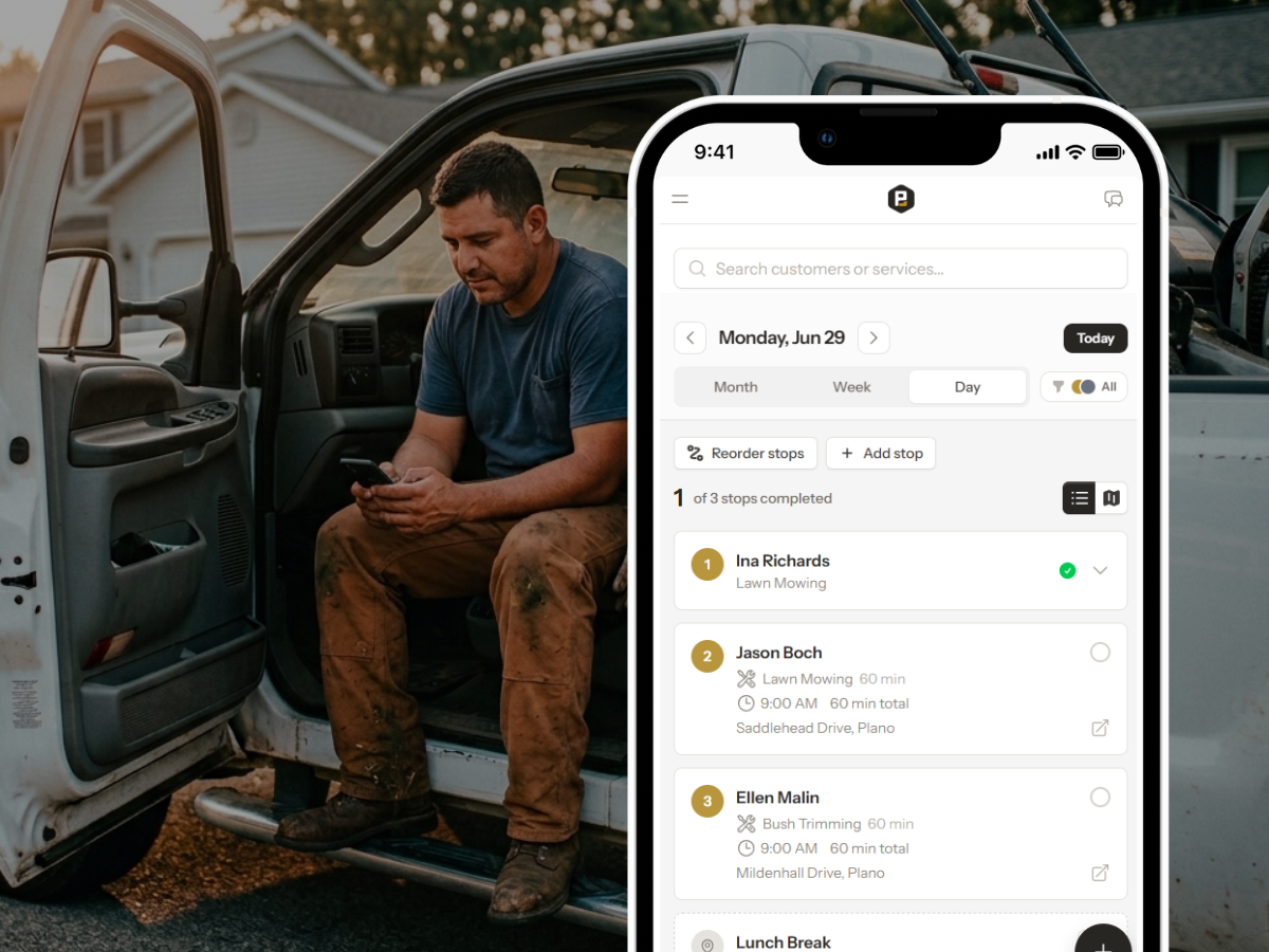 ProBase lawn care scheduling view