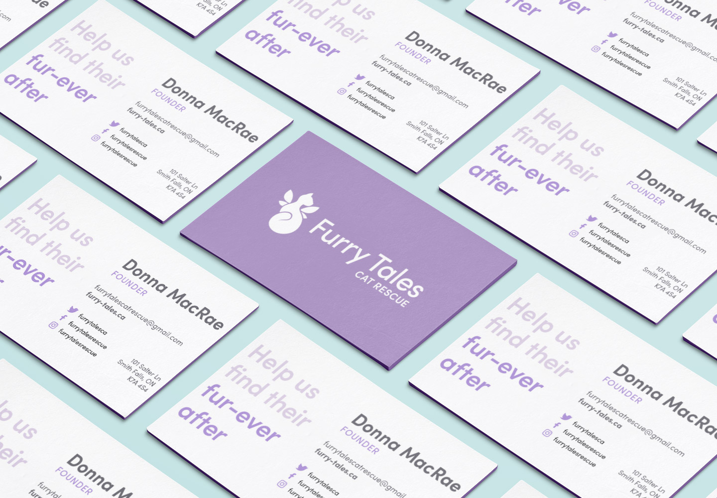 Furry Tales Cat Rescue business cards