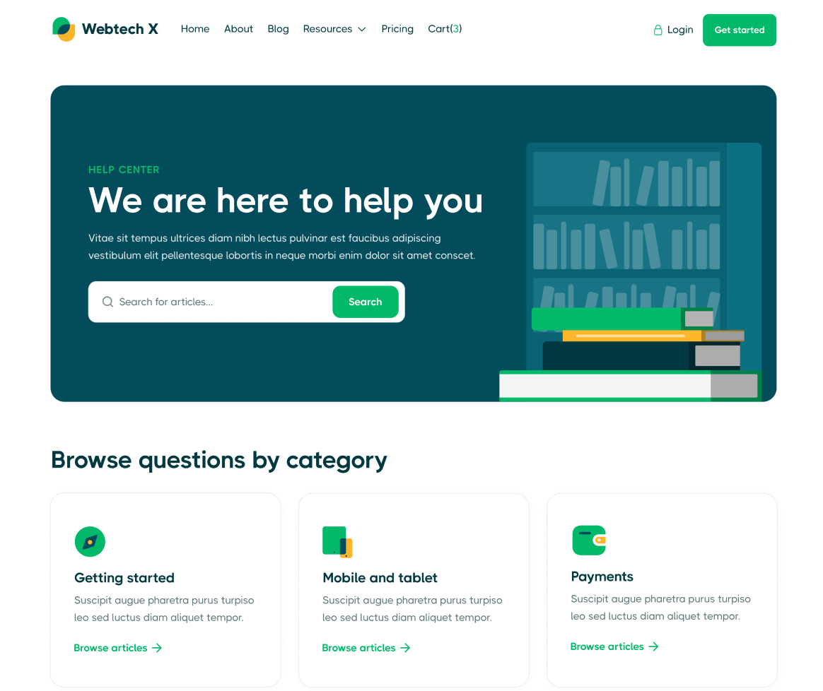 Help Center - Webtech X Webflow Template