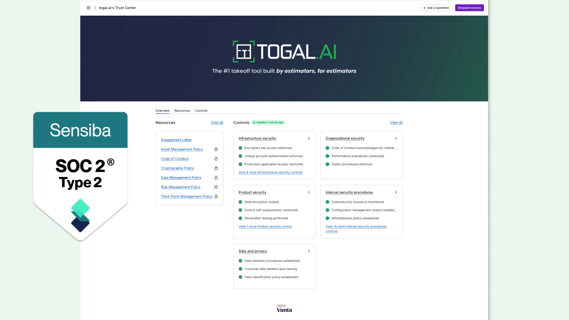 Togal Trust Center