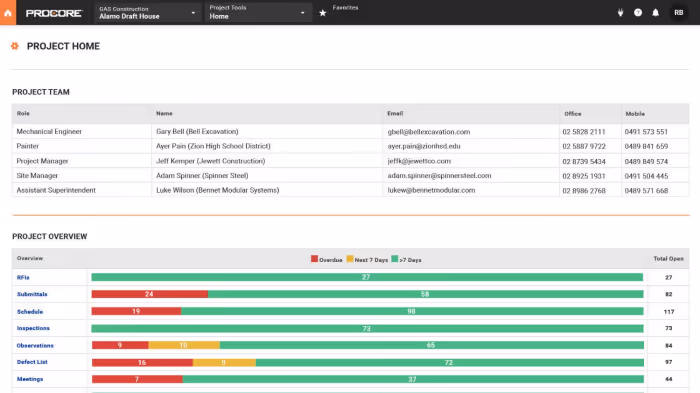 Construction management software