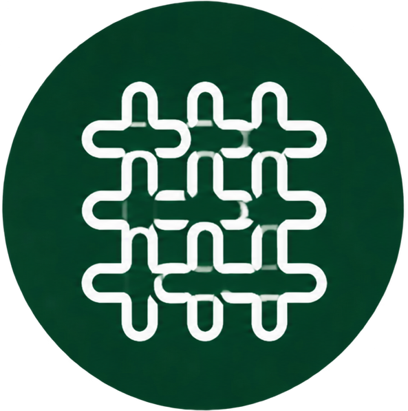 White checkmark inside a dark green circle.