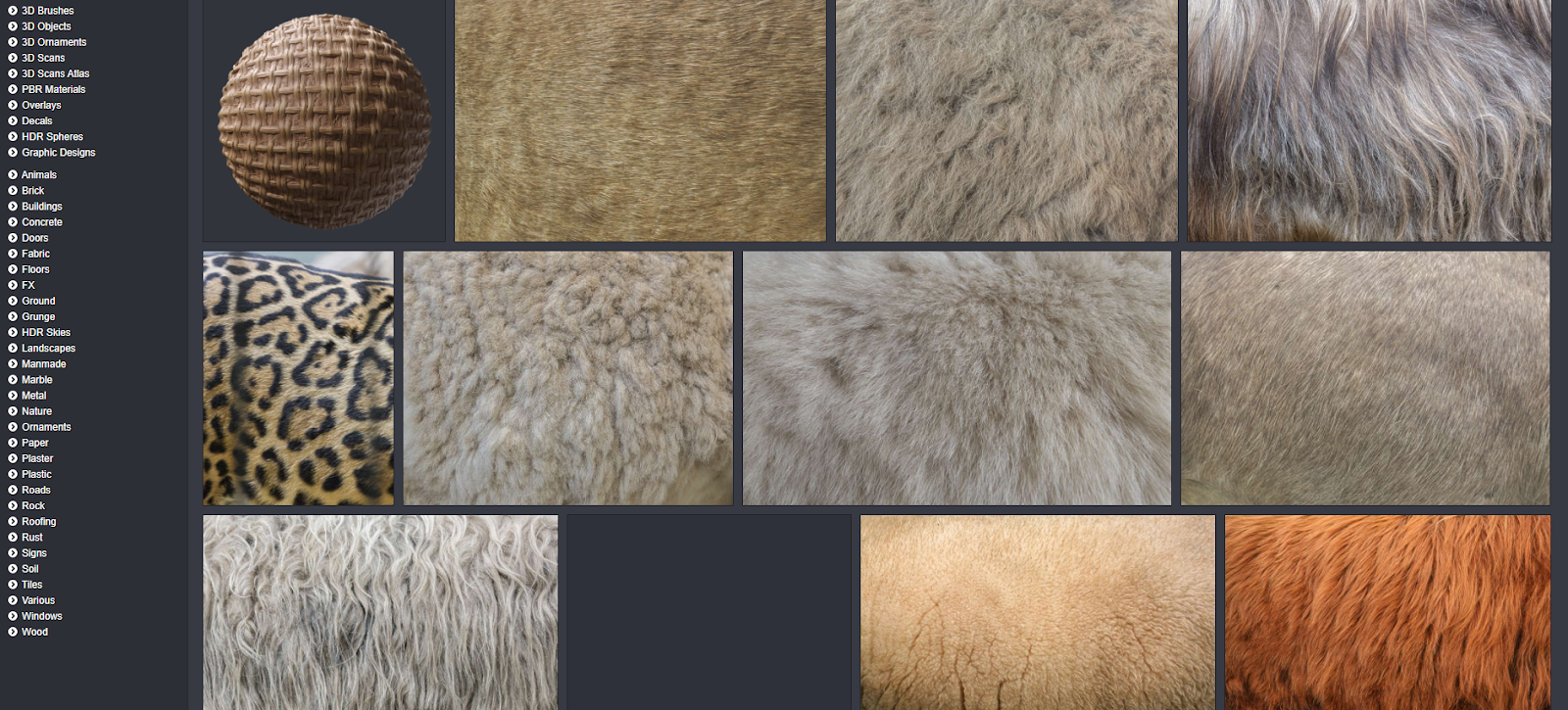 textures.comで「毛皮」を検索