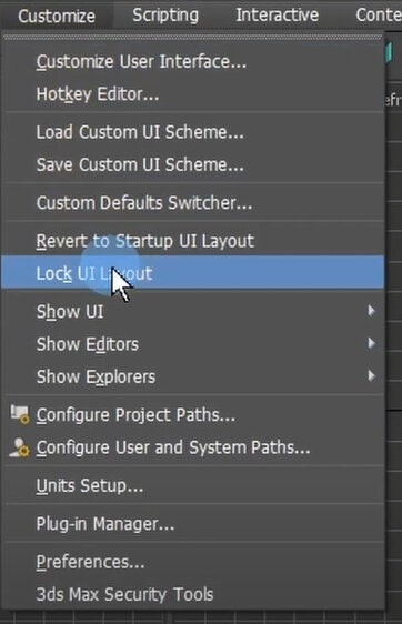 3ds Max UI 사용자 지정