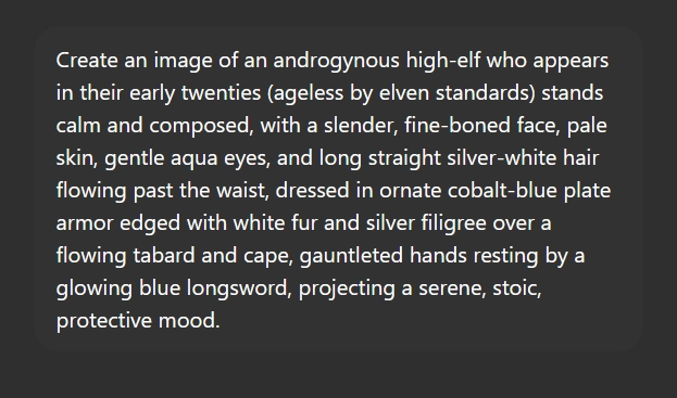 Example AI text prompt