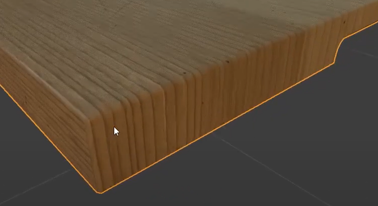 how the wood grains would wrap around the edge