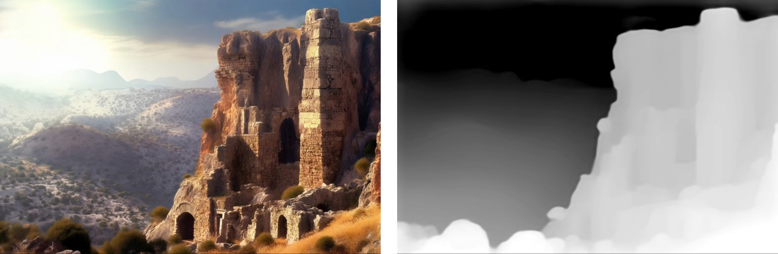 ZoeDepth: AI-powered depth calculation for 3D matte paintings and set extensions