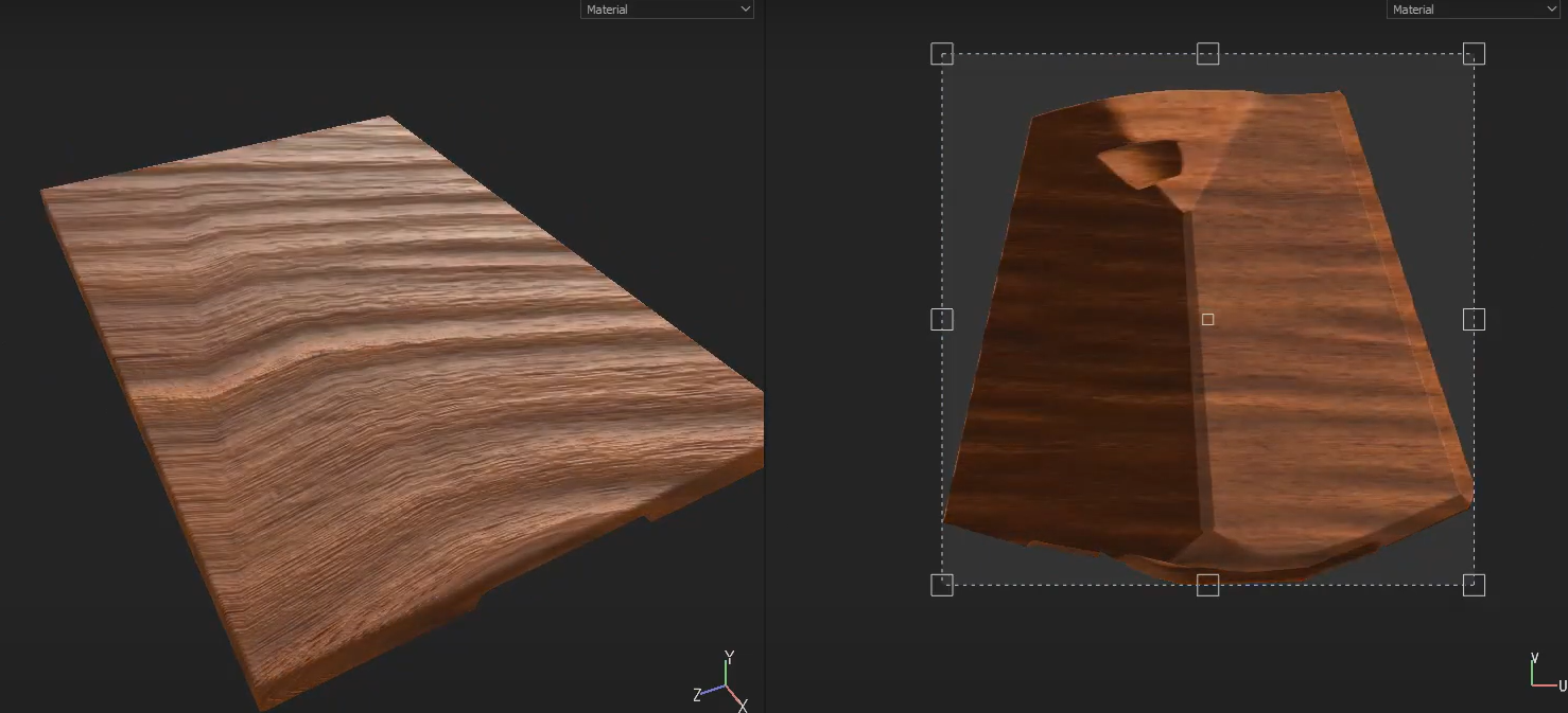 material looks warped
