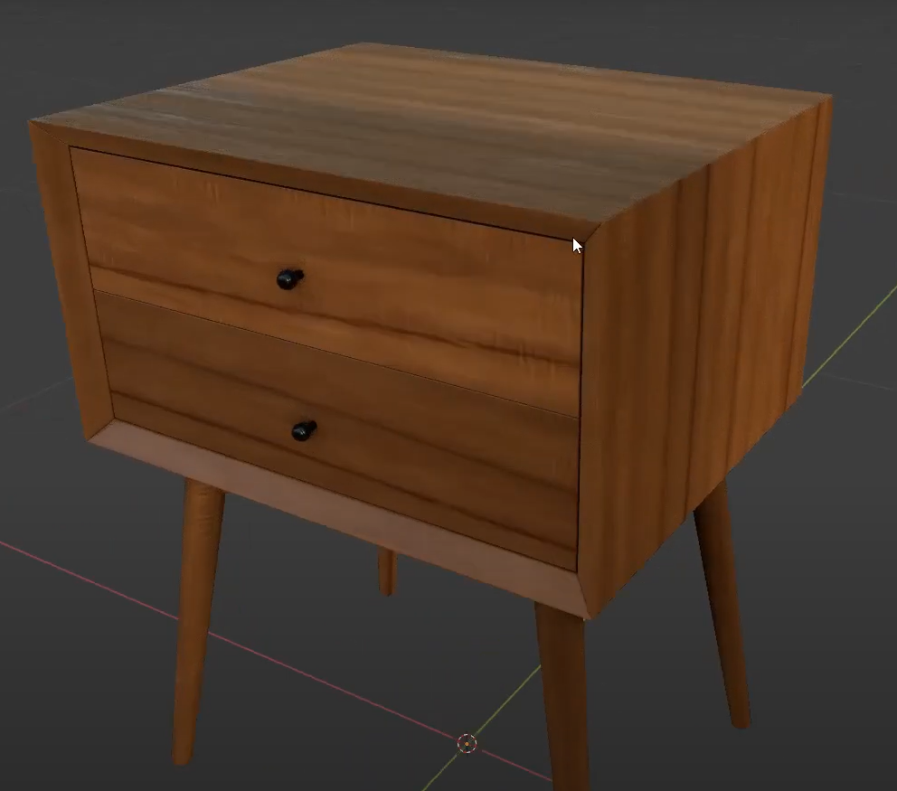 bedside table with two materials