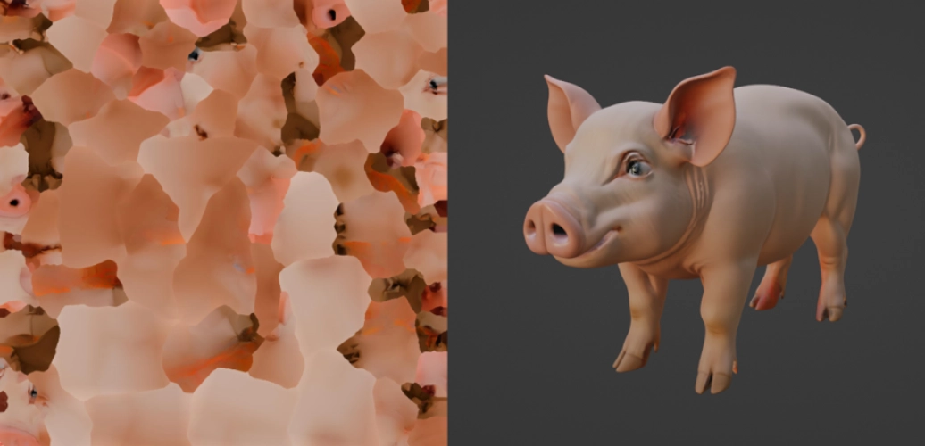An example of a 3D generated models' texture