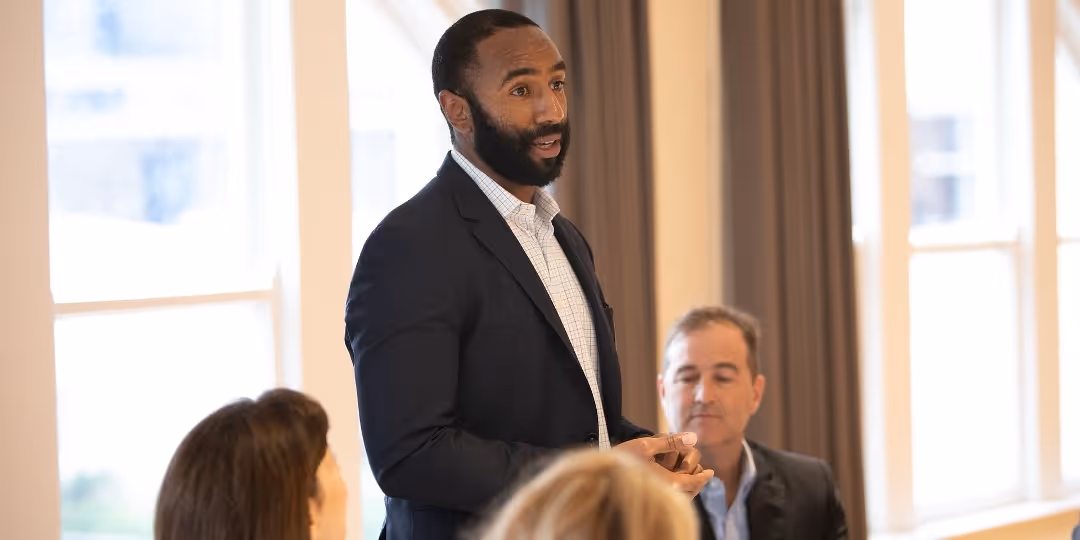 Tony Zanders, President and CEO of Nexus Louisiana, speaking at a professional event.