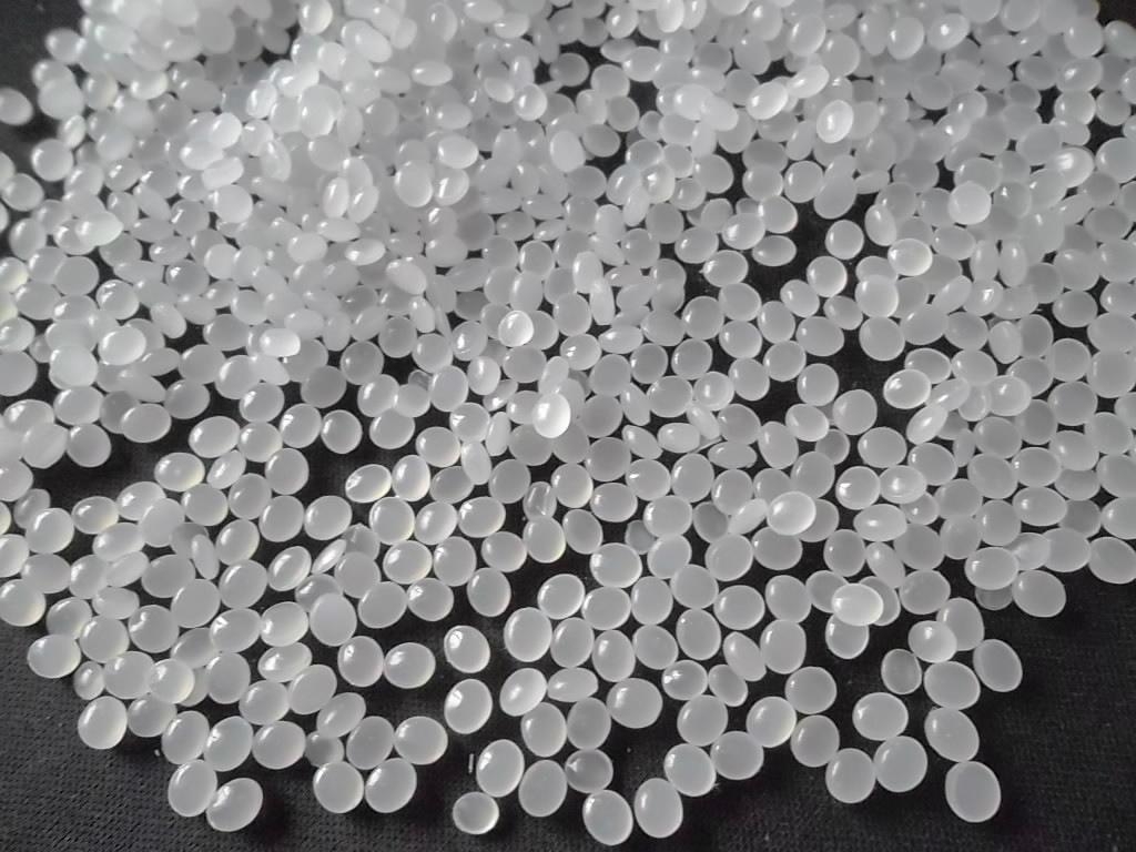 Recycled plastic pellets prepared for reprocessing
