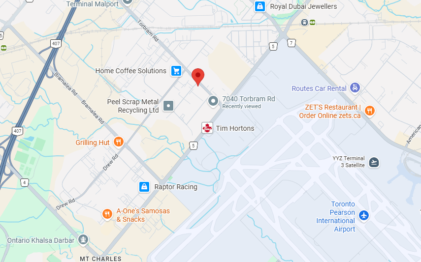 Toronto Canada polymer processing facility location map