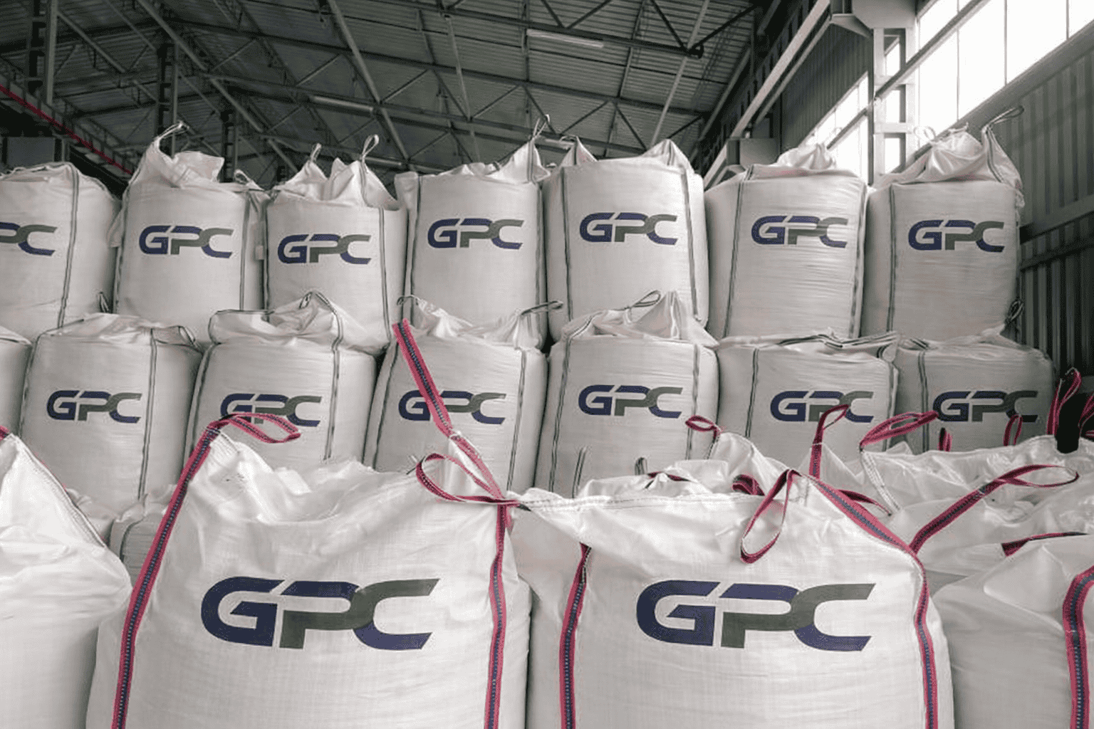 Bulk polymer material stored in branded supersack bags