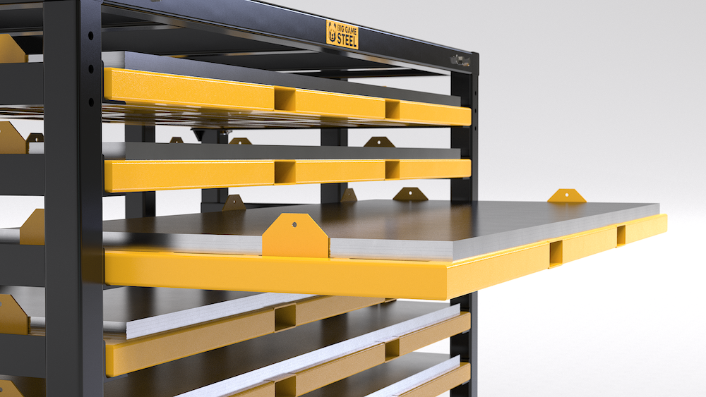 Sheet Metal Rack in a High-Volume Shop