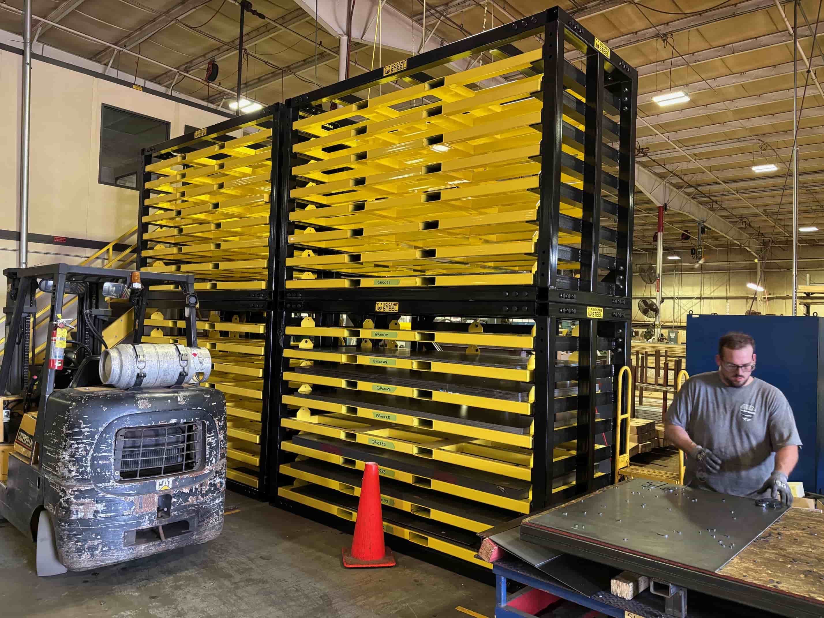 Sheet Metal Rack in a High-Volume Shop