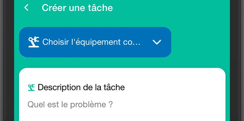 Creating a maintenance work order on a smartphone