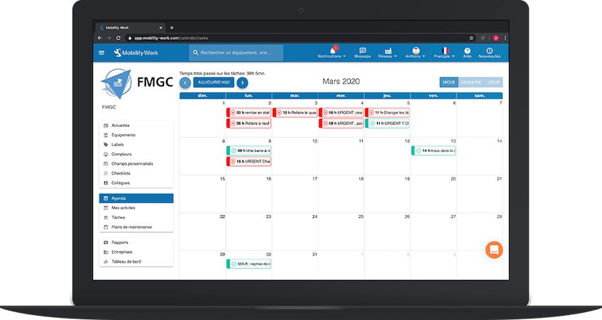 gmao calendrier taches de maintenance