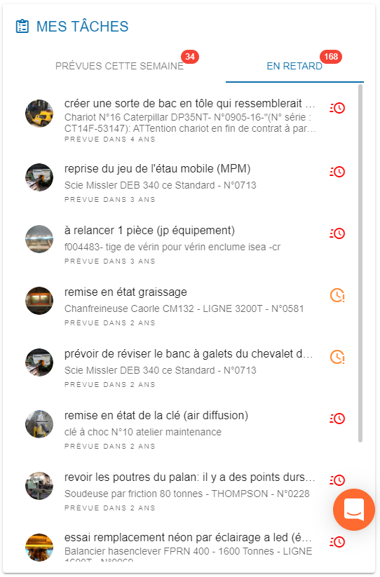 tâches maintenance gmao