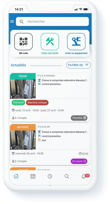 Application mobile GMAO Mobility Work
