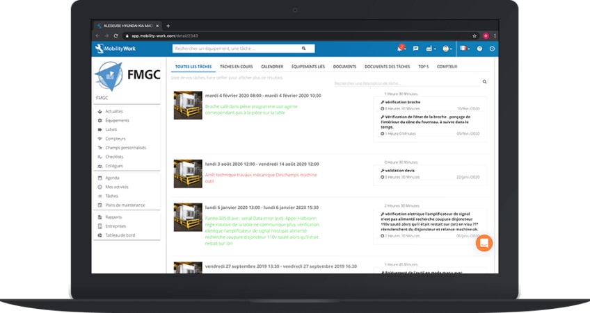 Suivi de la maintenance corrective et préventive dans un logiciel de GMAO