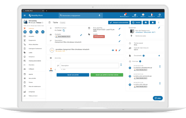 équipement dans la gmao mobility work