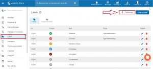 Exporter des labels dans la GMAO