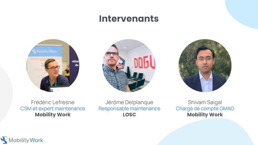 Intervenants du webinaire sur le facility management et la GMAO