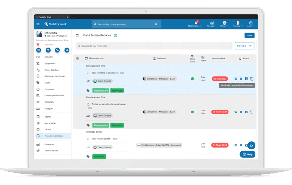 duplication des plans de maintenance dans la GMAO