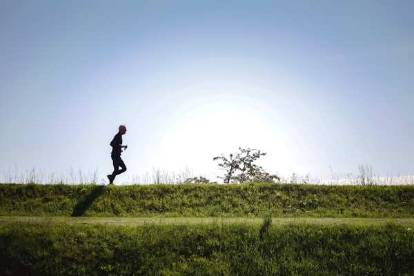 Solo runner in Kastellet, Copenhagen.