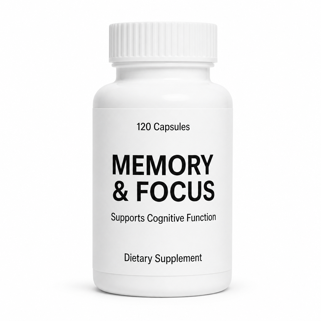 Memory and focus capsules bottle