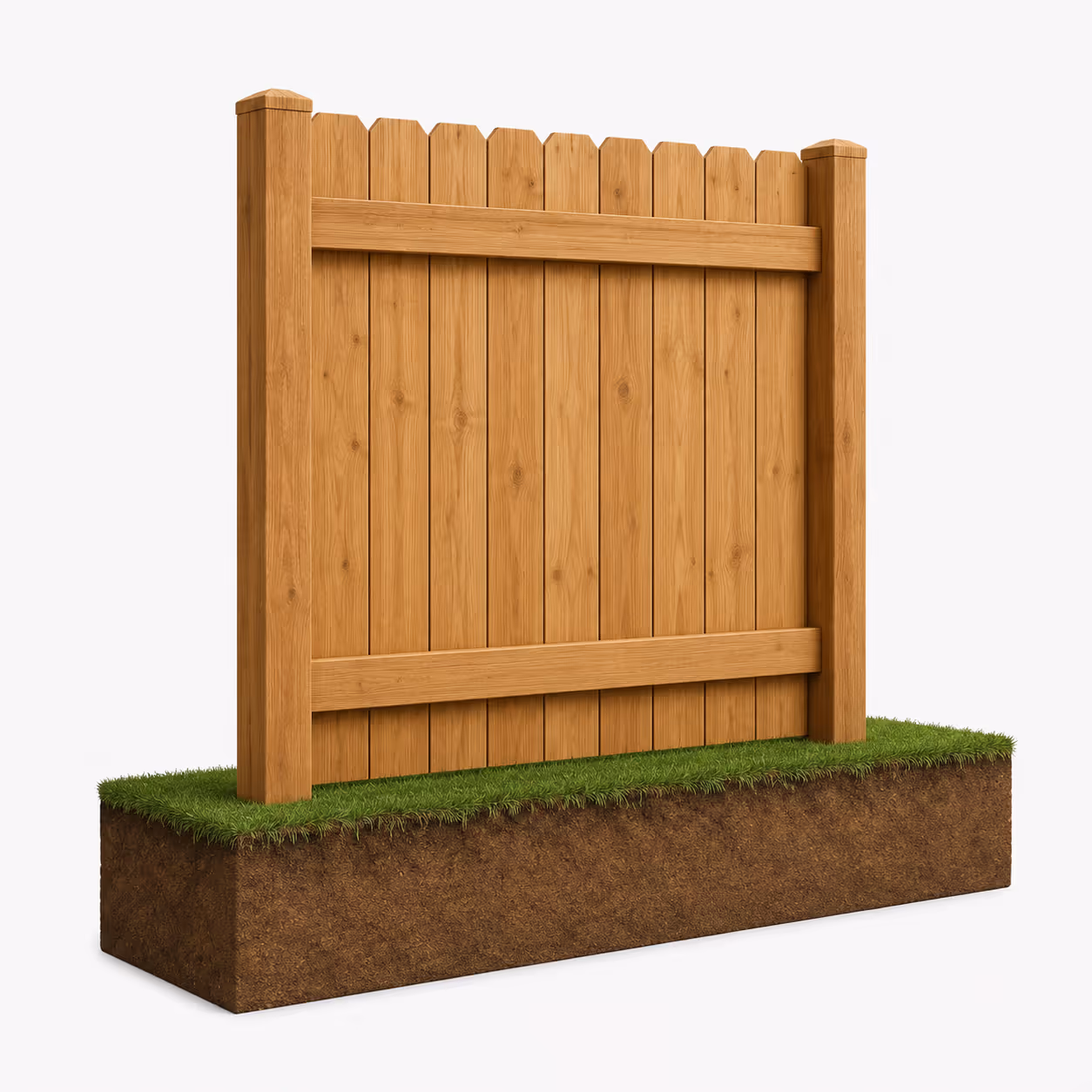 Wood privacy fence visualization