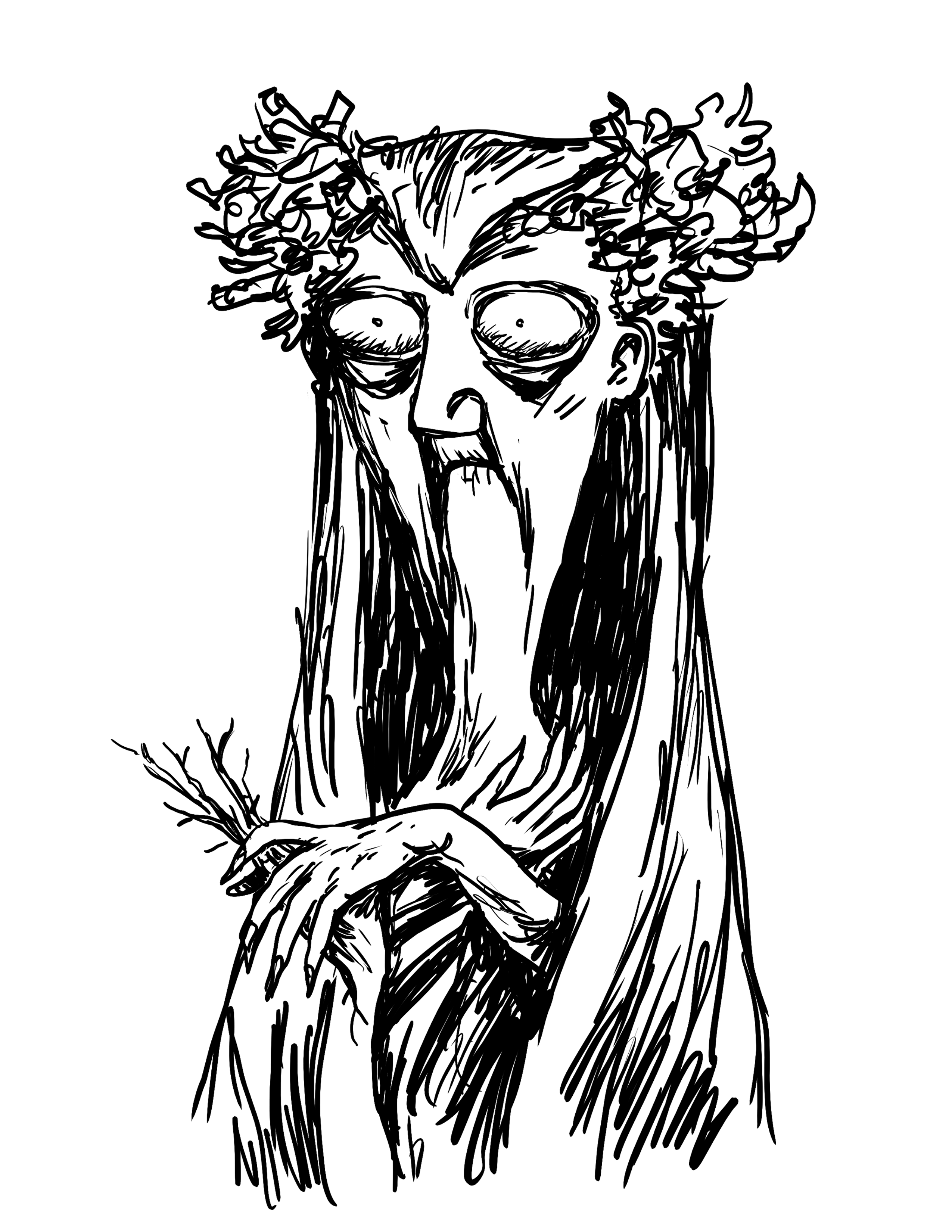 Silhouette of a person with spiky hair viewed from the side, resting their chin on their hand.