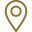 Simple brown location map pin icon on a transparent background.
