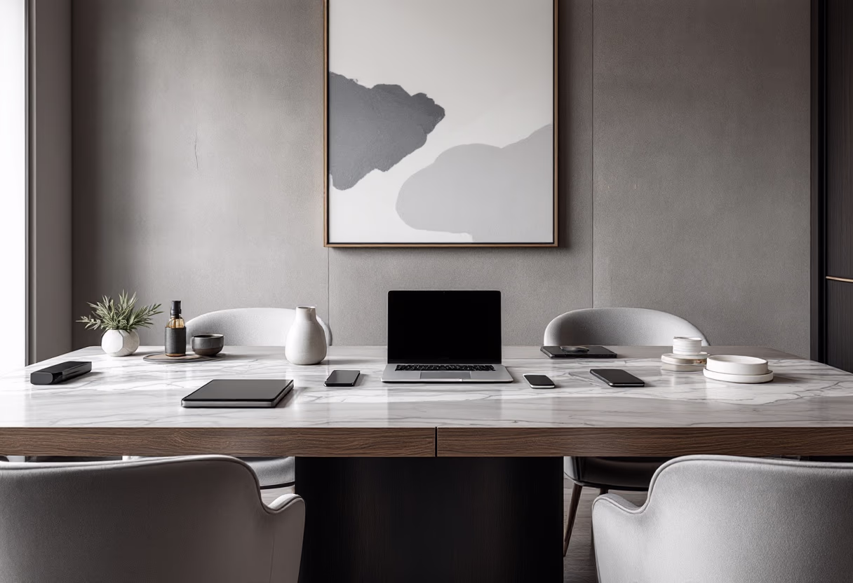 image of a sleek office space (for an ai marketing tech company)