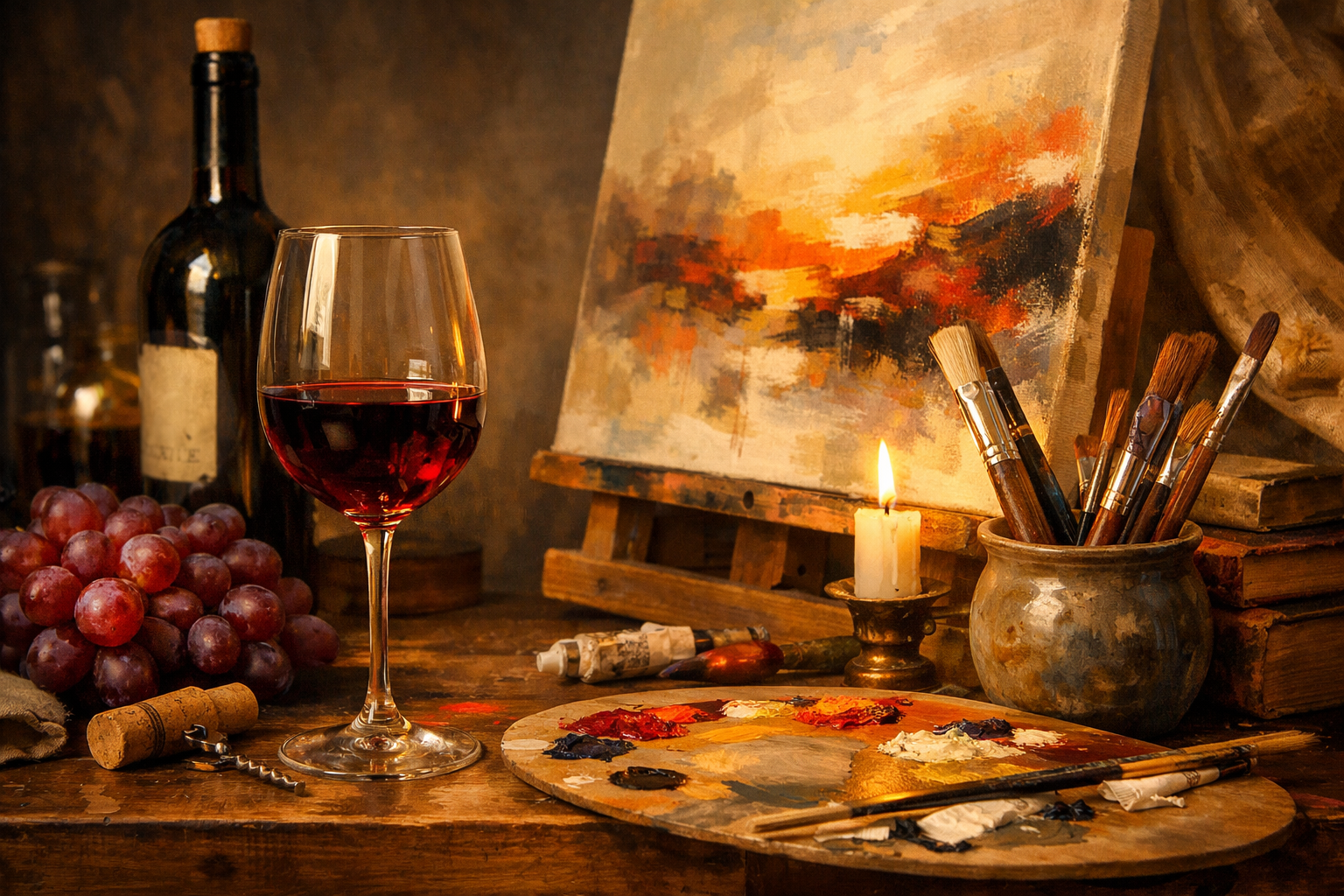 image of a traveler inquiring at an artistic exhibition space