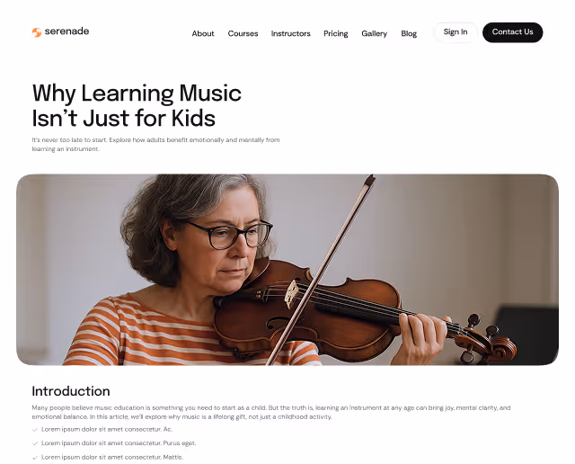 Serenade - Webflow Template