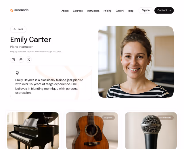 Serenade - Webflow Template