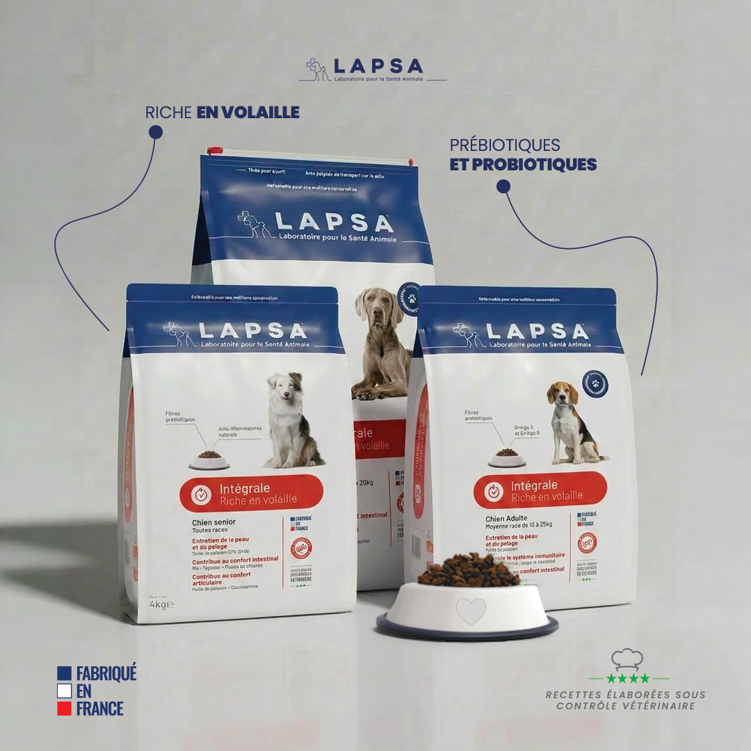Produit Lapsa — croquettes premium pour chiens et chats utilisées dans les campagnes pub