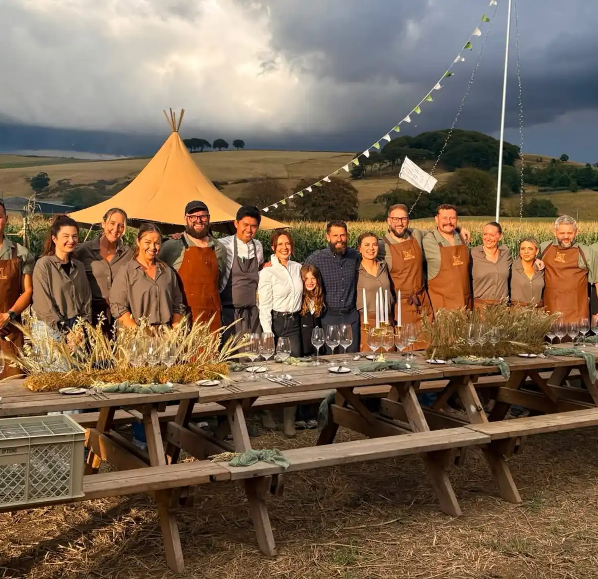 Cookery school students building chicken shawarma at the Monolith grills