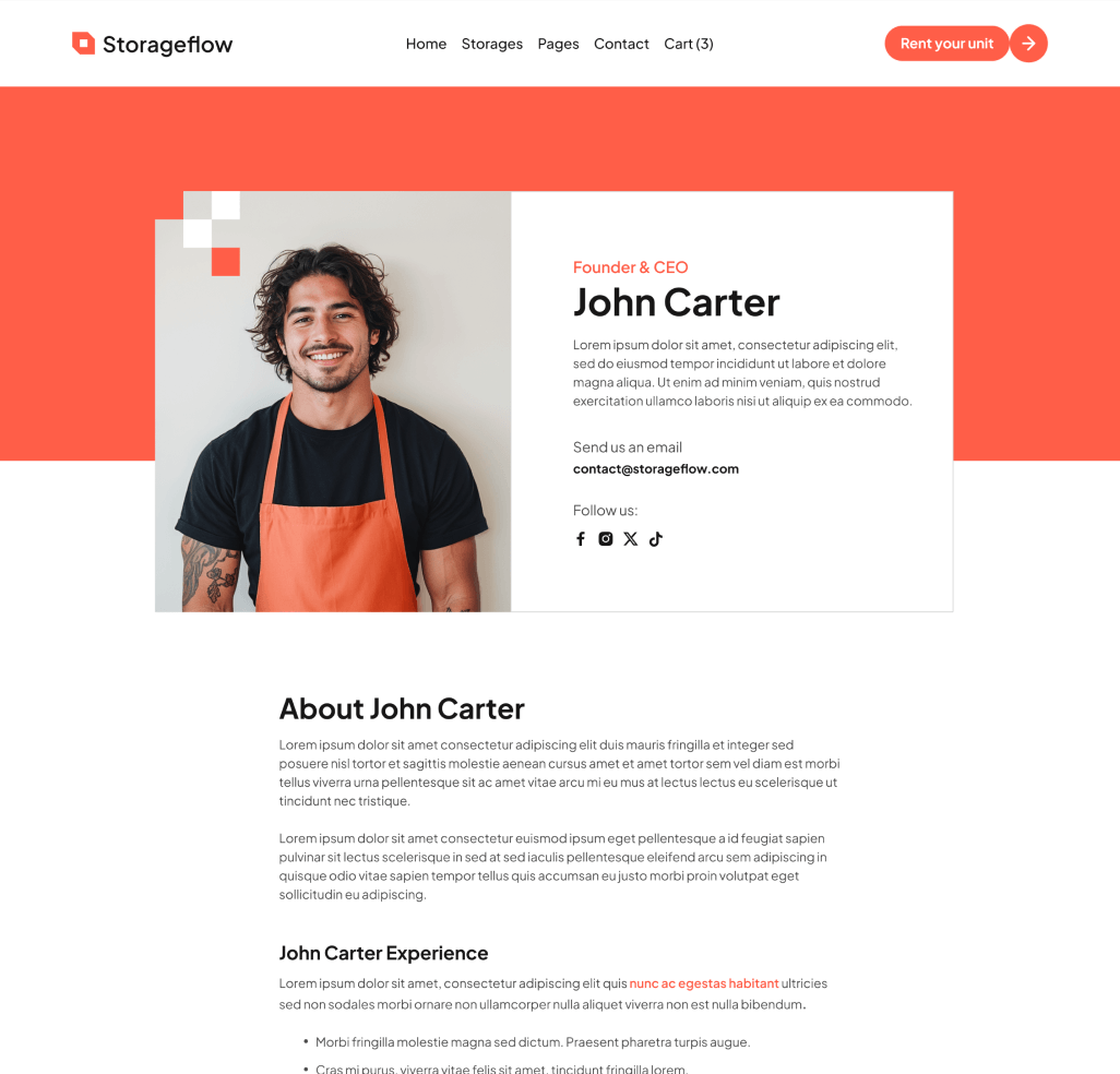 Storageflow - Team Single Top Page - Local Storage Webflow Template | BRIX Templates
