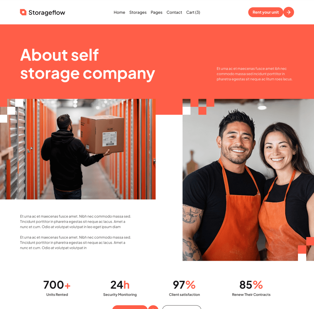 Storageflow - About Main Page - Local Storage Webflow Template | BRIX Templates
