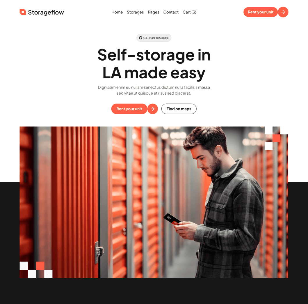 Storageflow - Home V3 Main Page - Local Storage Webflow Template | BRIX Templates
