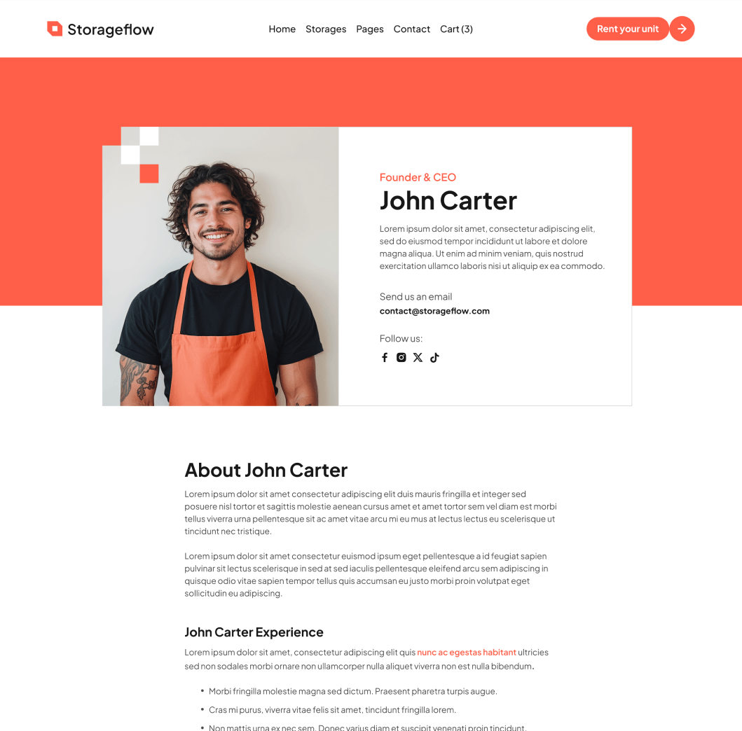 Storageflow - Team Single Main Page - Local Storage Webflow Template | BRIX Templates
