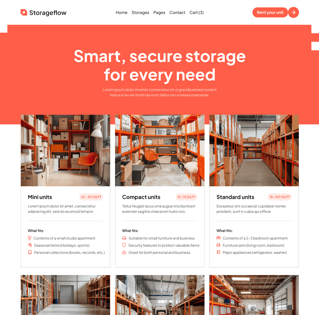 Storageflow - Storage Main Page - Local Storage Webflow Template | BRIX Templates
