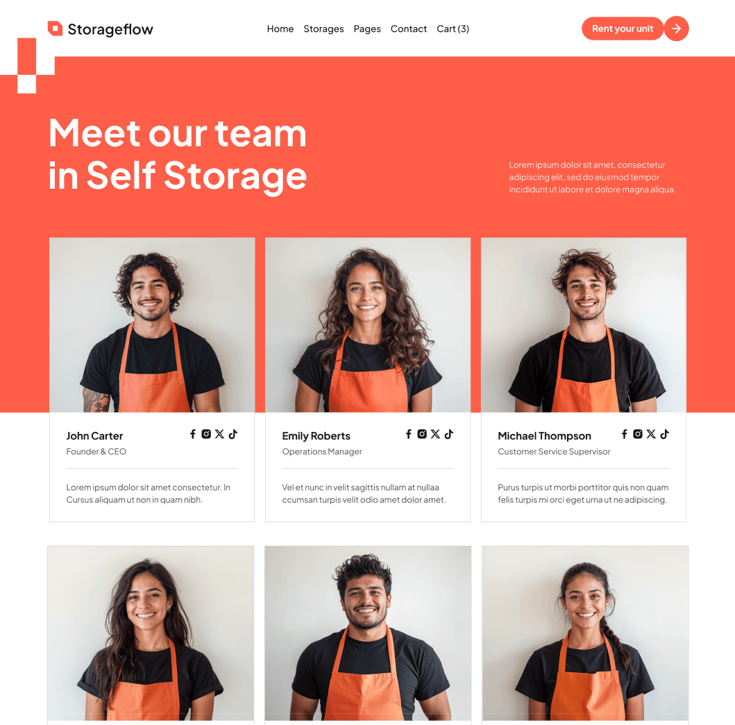 Storageflow - Team Members Main Page - Local Storage Webflow Template | BRIX Templates
