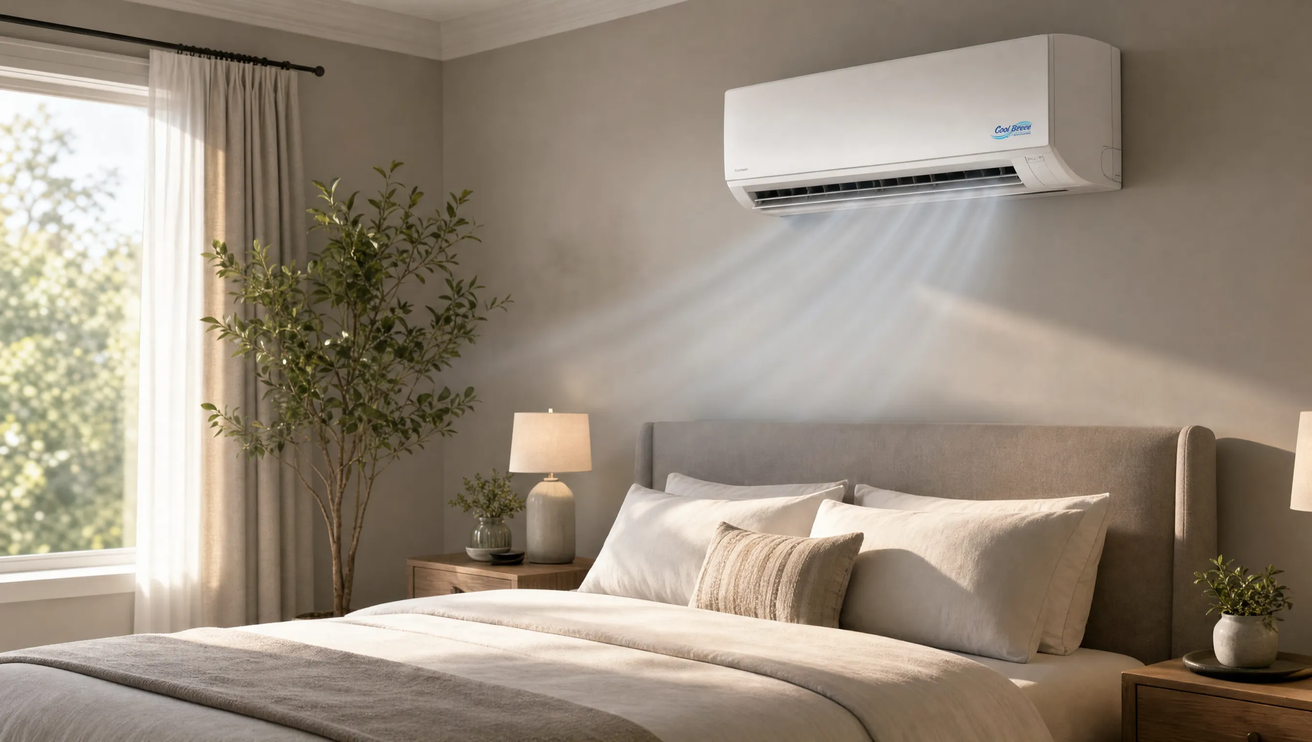 Energy-efficient ductless mini-split in a cozy family room setting